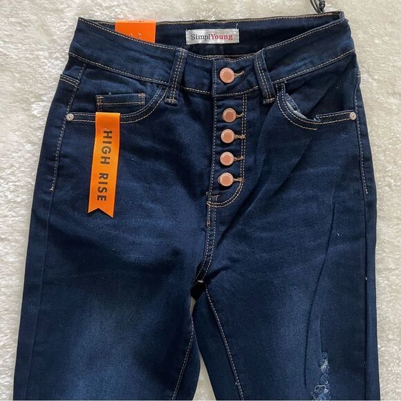 Simple Young Basics High Rise Curvy Skinny Ankle Lenght Jeans - Picture 2 of 7